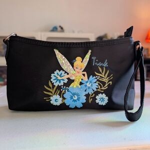 Y2k Vintage Fairy Tinkerbell Disney Black Wristlet Bag